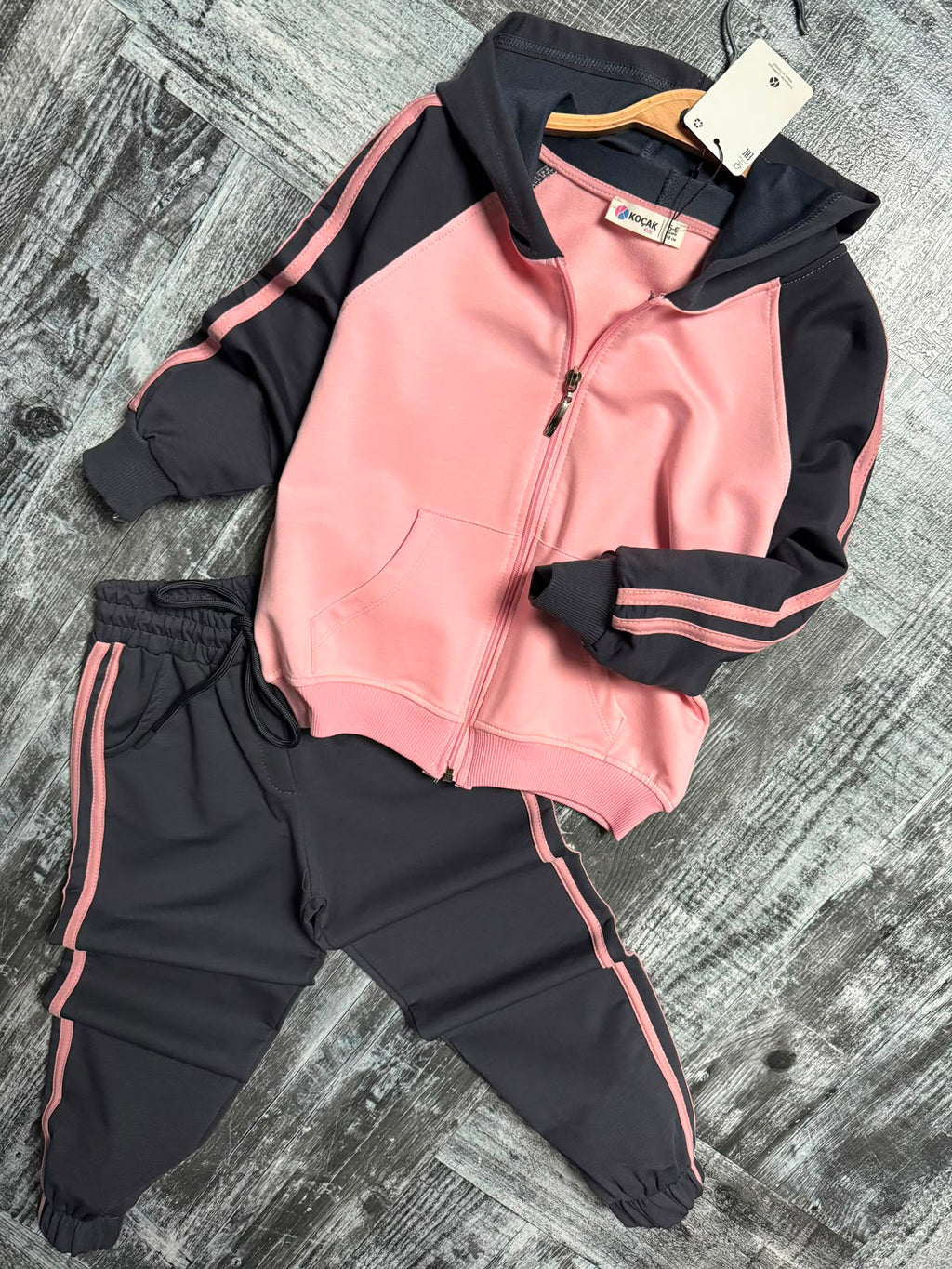 2-teiliges Mädchen-Trainingsset, Kapuzenjacke mit Reißverschluss + Jogginghose