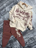 Mädchen-Freizeitset „New York“ mit Hoodie und Jogginghose