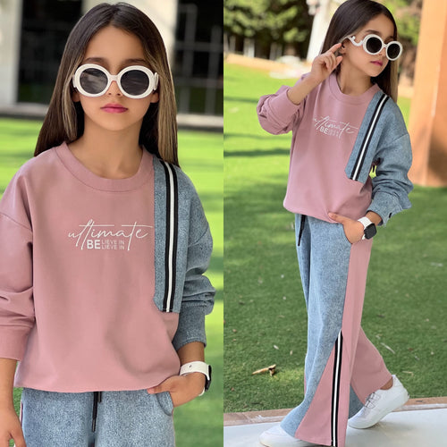 Modisches Mädchen-Set im Oversize-Look – Sweatshirt &amp; weite Hose