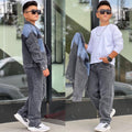 3-teiliges Komplett-Set, Denim- Set, Langarm Shirt