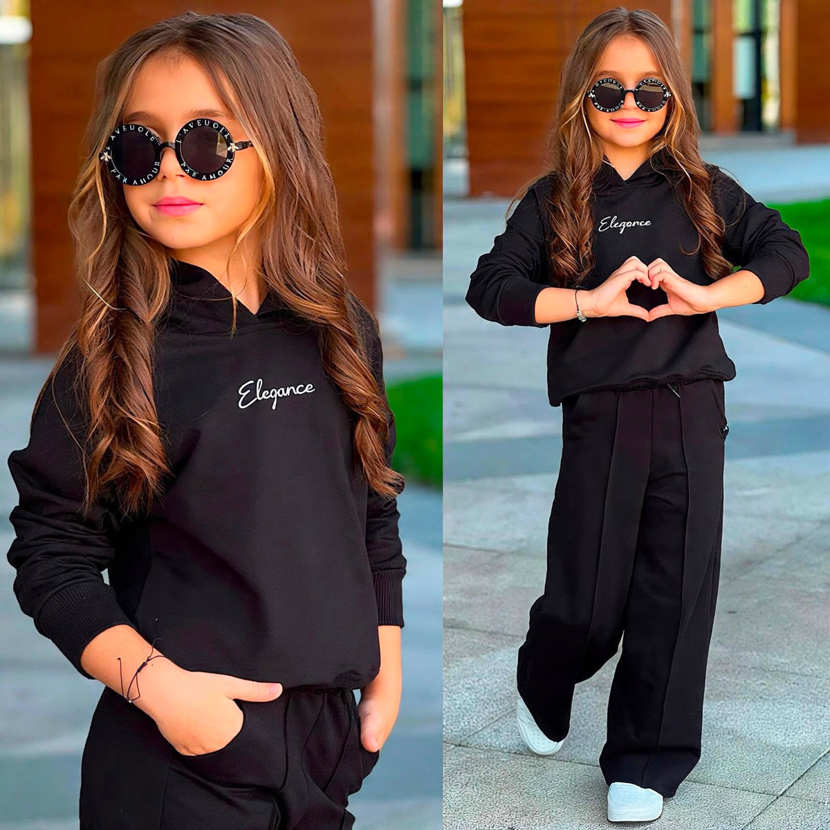 2-teiliger Mädchen-Trainingsanzug im Oversize-Look – Sweatshirt & Hose