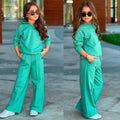 2-teiliger Mädchen-Trainingsanzug im Oversize-Look – Sweatshirt & Hose in Mintgrün