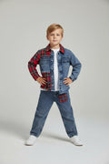 Stylisches 3-teiliges Jungen-Set aus Jeansjacke, T-Shirt und gerader Jeans