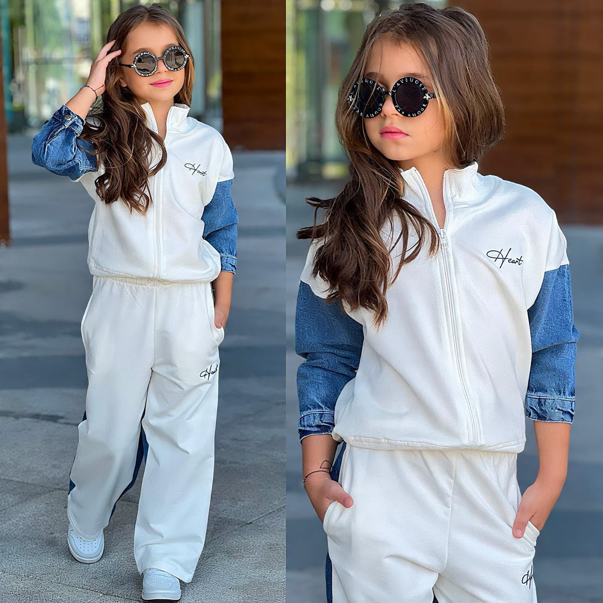 2-teiliges Set: Jacke + Hose in Weiß