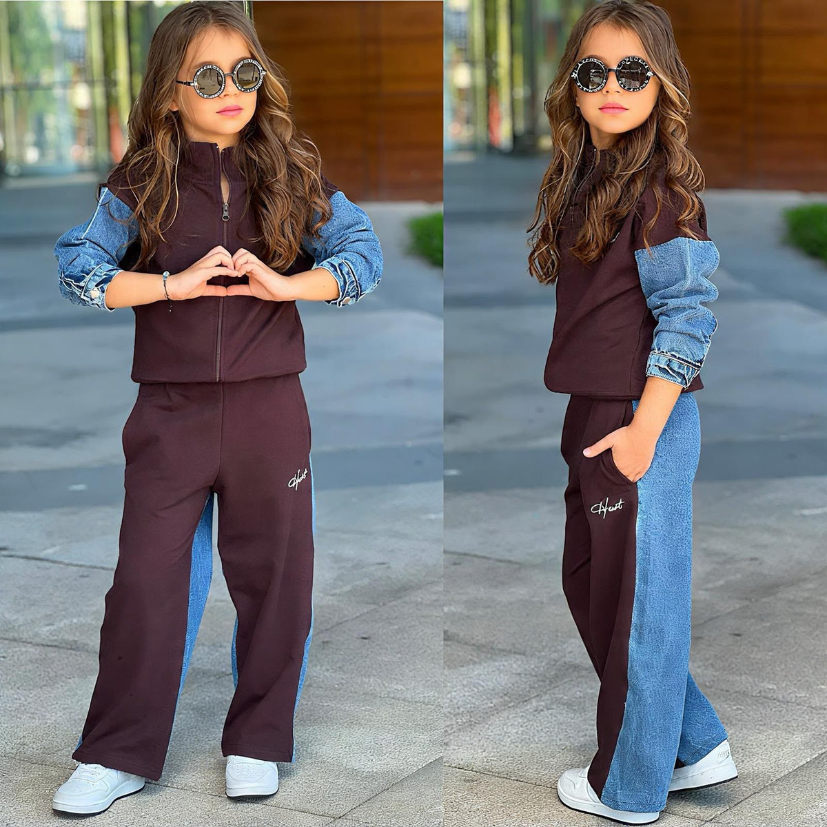 2-teiliges Set: Jacke + Hose in Braun