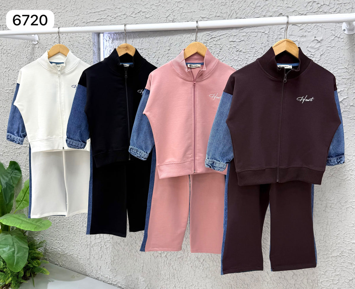 2-teiliges Mädchen-Set mit Denim-Details und Wide-Leg-Hose