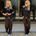 Mädchen-Set Hoodie & Weithose Lovely-Print in Schwarz