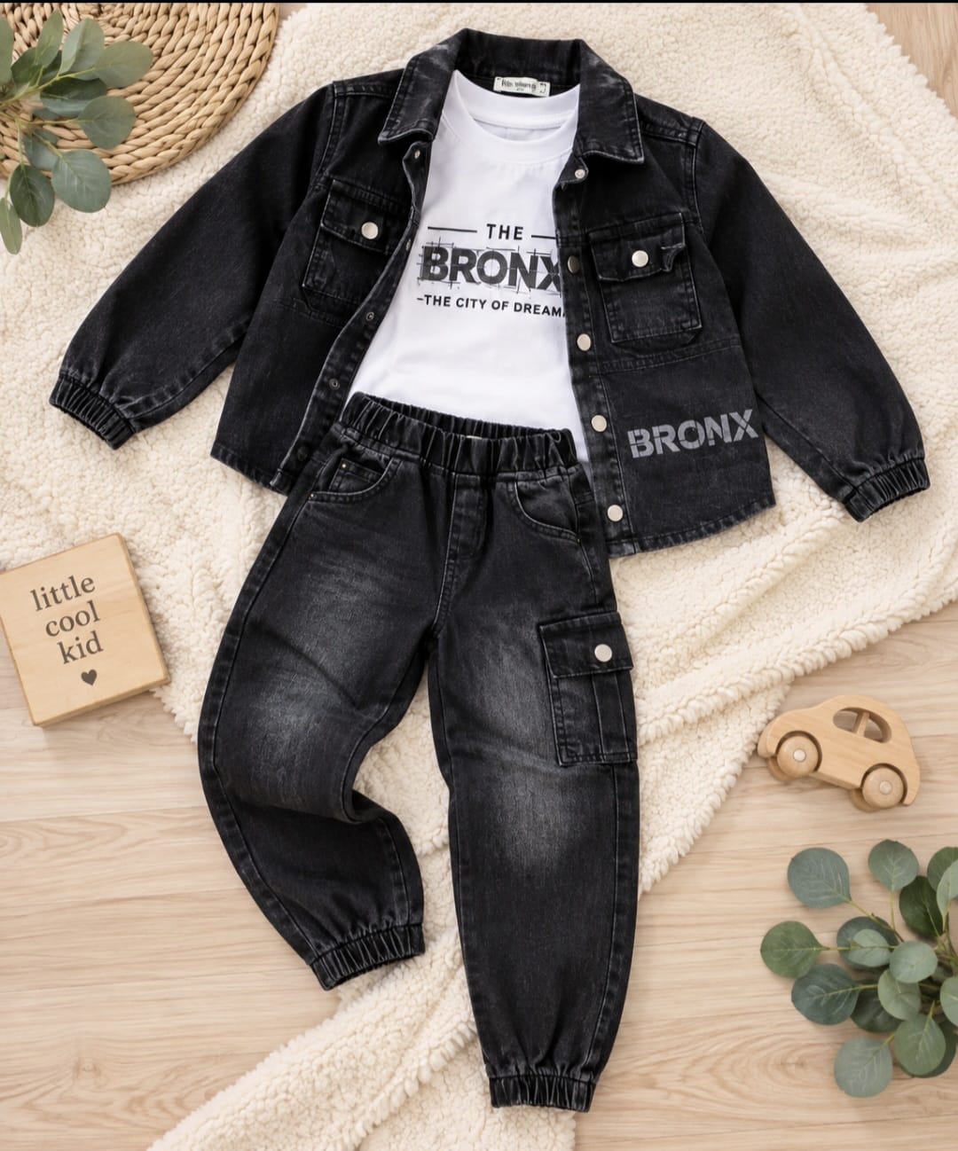3-teiliges Jungen-Set „Bronx“ – Schwarz
