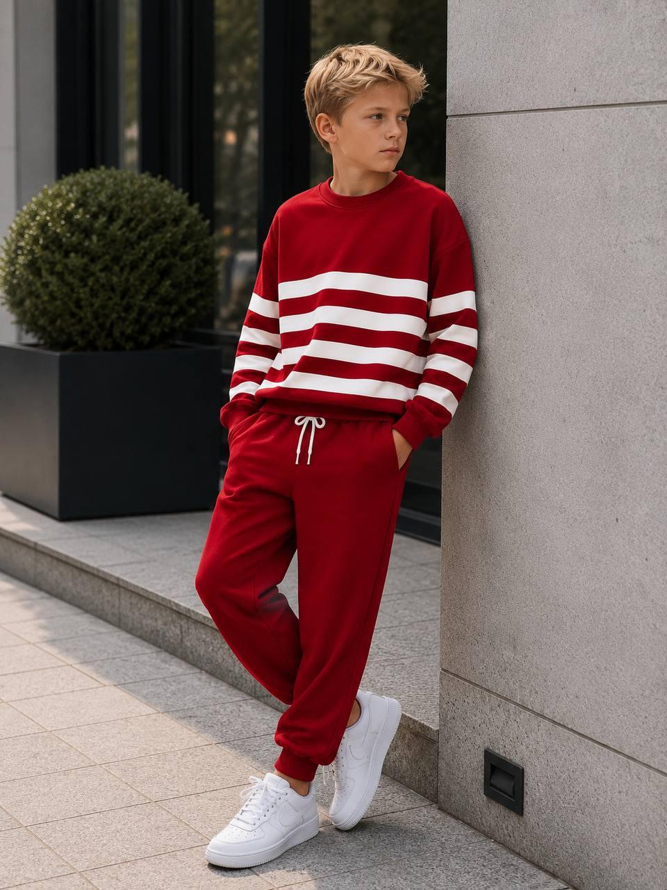 Sweatshirt und Jogginghose als 2-teiliges Kinder-Set in Rot